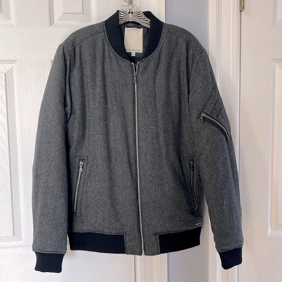 Calvin Klein Jeans Other - CALVIN KLEIN MENS GRAY TWEED BOMBER JACKET
